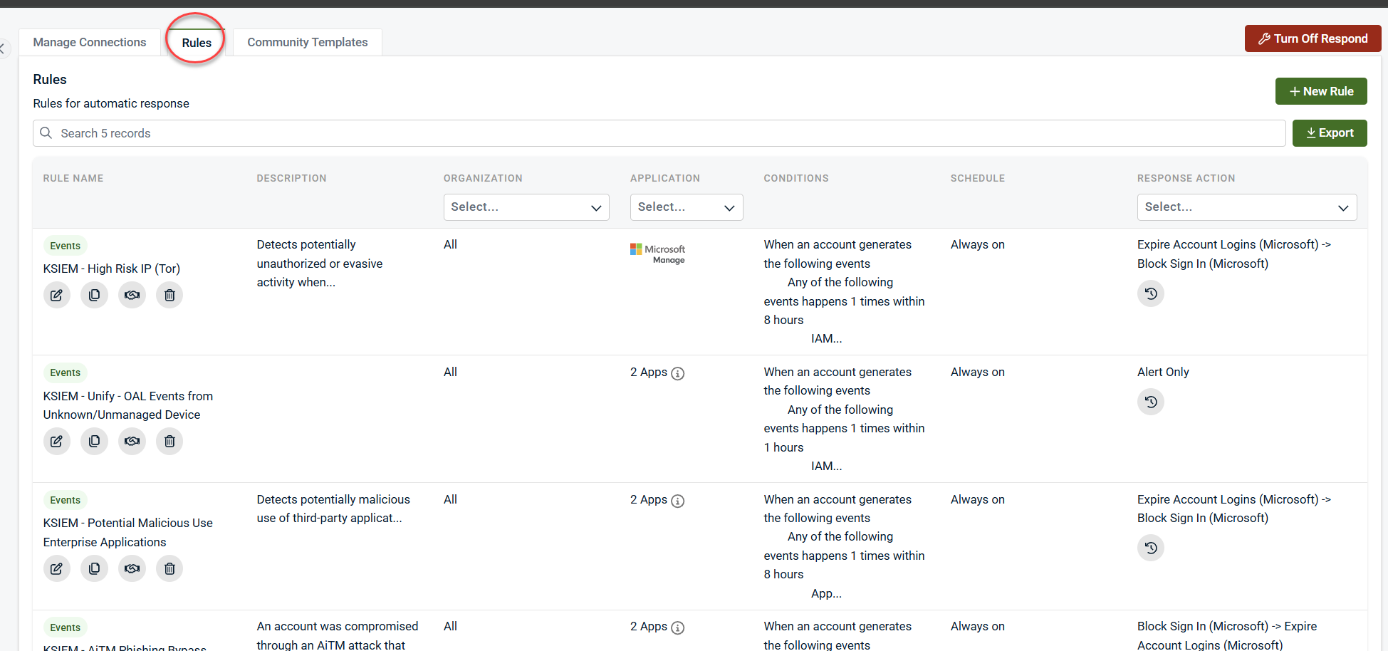 The Respond module