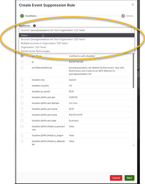 Advanced alert suppression