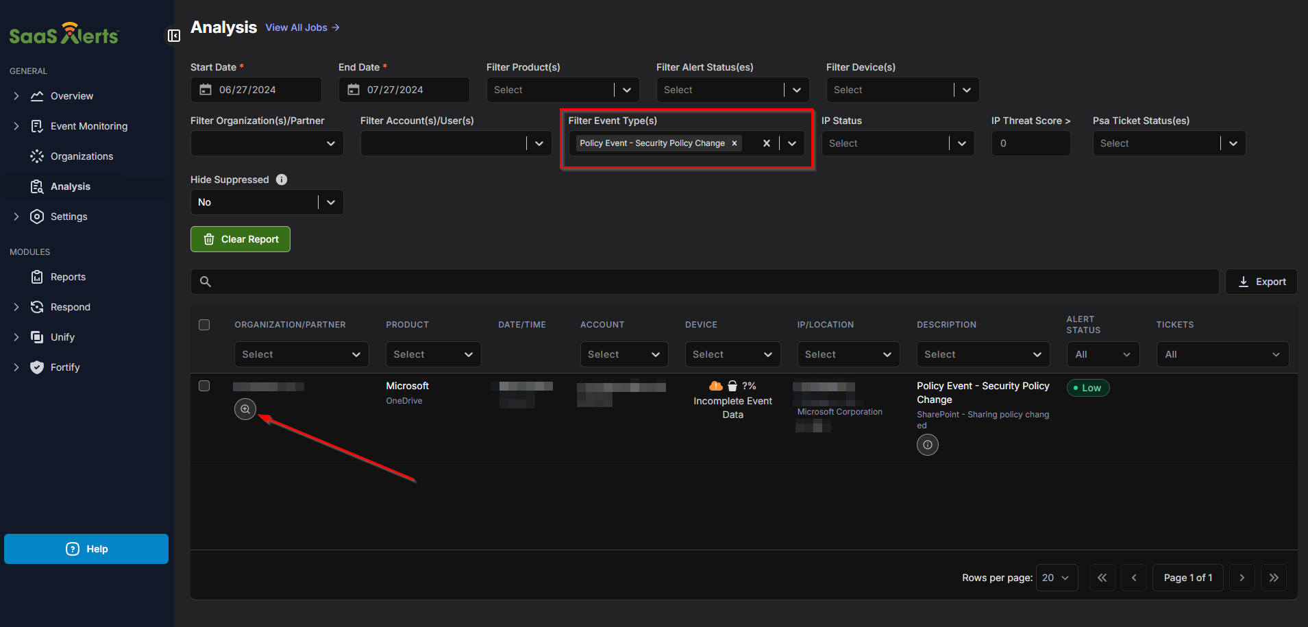 Building complex filters using Respond rules