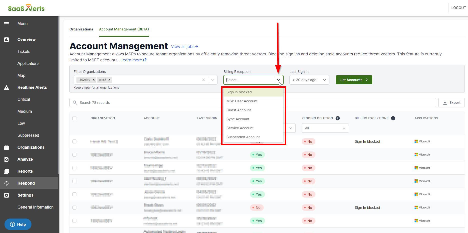 Stale account cleanup process